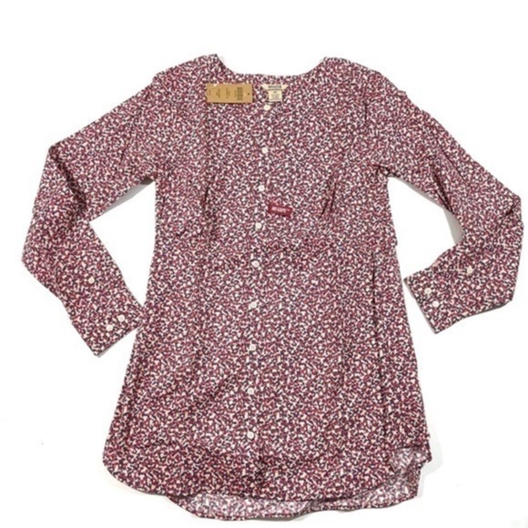 New Duluth Wrinklefighter Tunic Shirt Size XS Multi Print Pockets - Picture 1 of 6